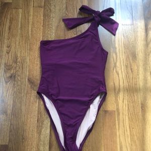 J. Crew Purple One Shoulder Swimsuit - NEW!